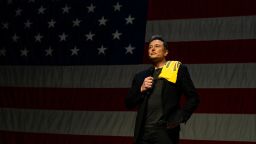 SpaceX and Tesla CEO Elon Musk speaks at a town hall with Republican candidate for Senate Dave McCormick at the Roxain Theater in Pittsburgh, Pennsylvania, on October 20, 2024.