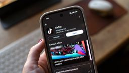 TikTok is seen in the app store of a Google Pixel on January 8, 2025.