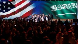 People attend the Saudi-U.S. Investment Forum, in Riyadh, Saudi Arabia, May 13, 2025.